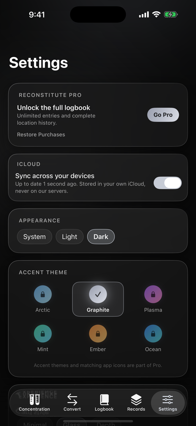 Accent themes and settings